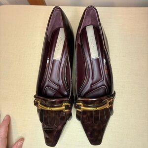 Franco Sarto Rina Shoes- 7.5 - Snip Toe with Kiltie Fringe and Goldtone Hardware